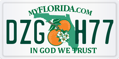 FL license plate DZGH77