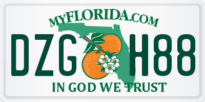 FL license plate DZGH88