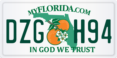 FL license plate DZGH94