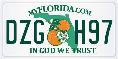 FL license plate DZGH97