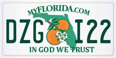 FL license plate DZGI22
