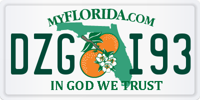 FL license plate DZGI93