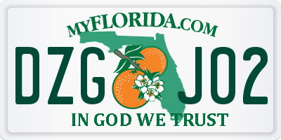 FL license plate DZGJ02