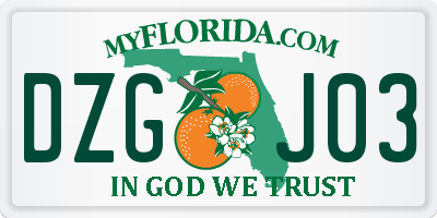 FL license plate DZGJ03