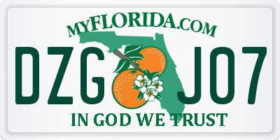 FL license plate DZGJ07