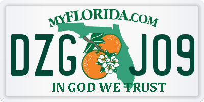 FL license plate DZGJ09
