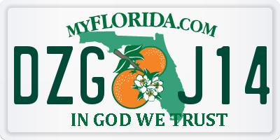 FL license plate DZGJ14