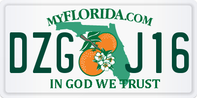 FL license plate DZGJ16