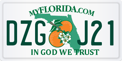 FL license plate DZGJ21