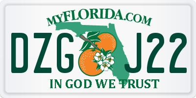 FL license plate DZGJ22
