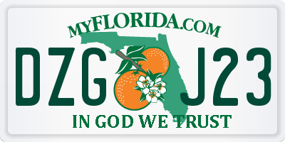 FL license plate DZGJ23