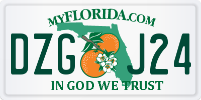 FL license plate DZGJ24