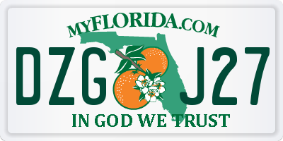FL license plate DZGJ27
