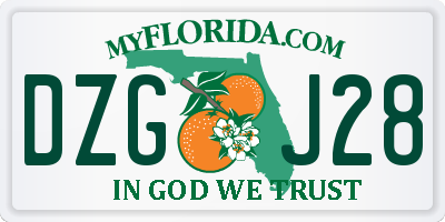 FL license plate DZGJ28