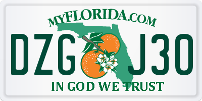 FL license plate DZGJ30