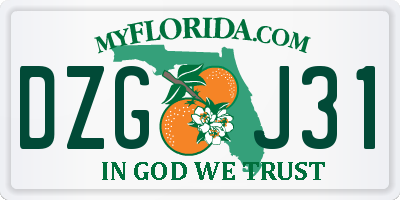 FL license plate DZGJ31