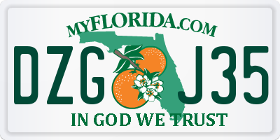 FL license plate DZGJ35
