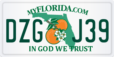 FL license plate DZGJ39