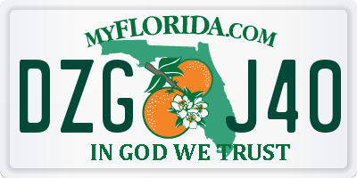 FL license plate DZGJ40