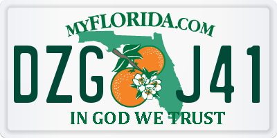 FL license plate DZGJ41