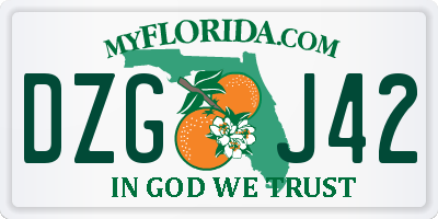 FL license plate DZGJ42