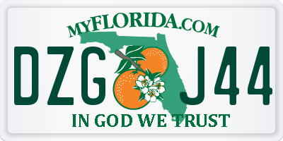 FL license plate DZGJ44