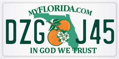 FL license plate DZGJ45