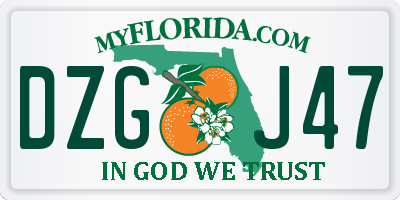 FL license plate DZGJ47