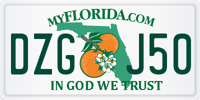 FL license plate DZGJ50