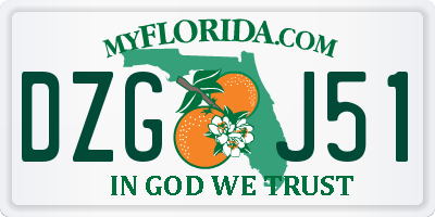 FL license plate DZGJ51