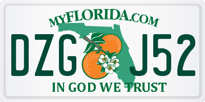 FL license plate DZGJ52