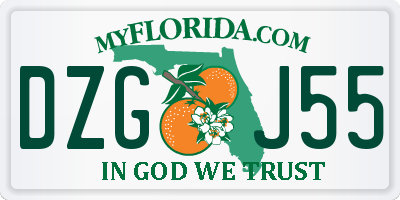 FL license plate DZGJ55
