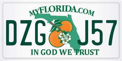 FL license plate DZGJ57