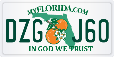 FL license plate DZGJ60