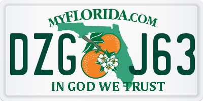 FL license plate DZGJ63