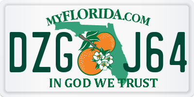 FL license plate DZGJ64