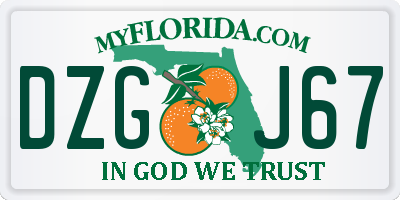 FL license plate DZGJ67