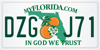 FL license plate DZGJ71