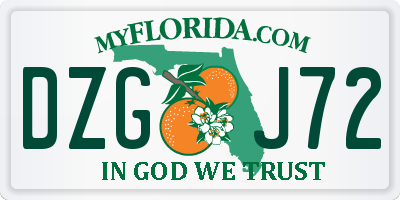 FL license plate DZGJ72