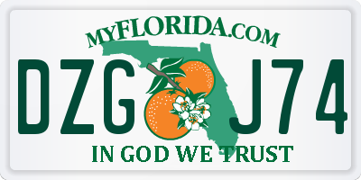 FL license plate DZGJ74