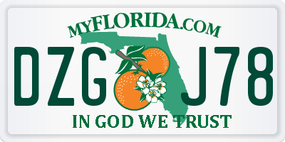 FL license plate DZGJ78