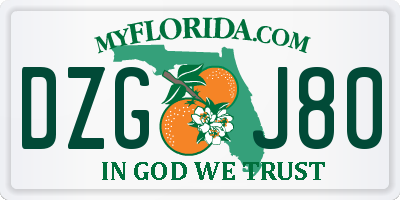 FL license plate DZGJ80