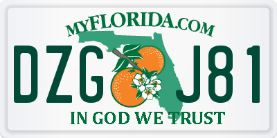 FL license plate DZGJ81