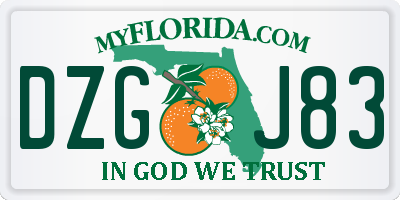 FL license plate DZGJ83