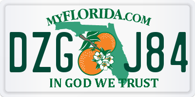 FL license plate DZGJ84