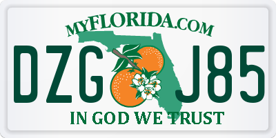 FL license plate DZGJ85