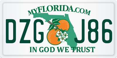FL license plate DZGJ86