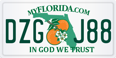 FL license plate DZGJ88