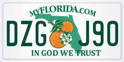FL license plate DZGJ90