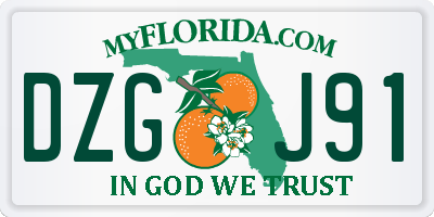 FL license plate DZGJ91
